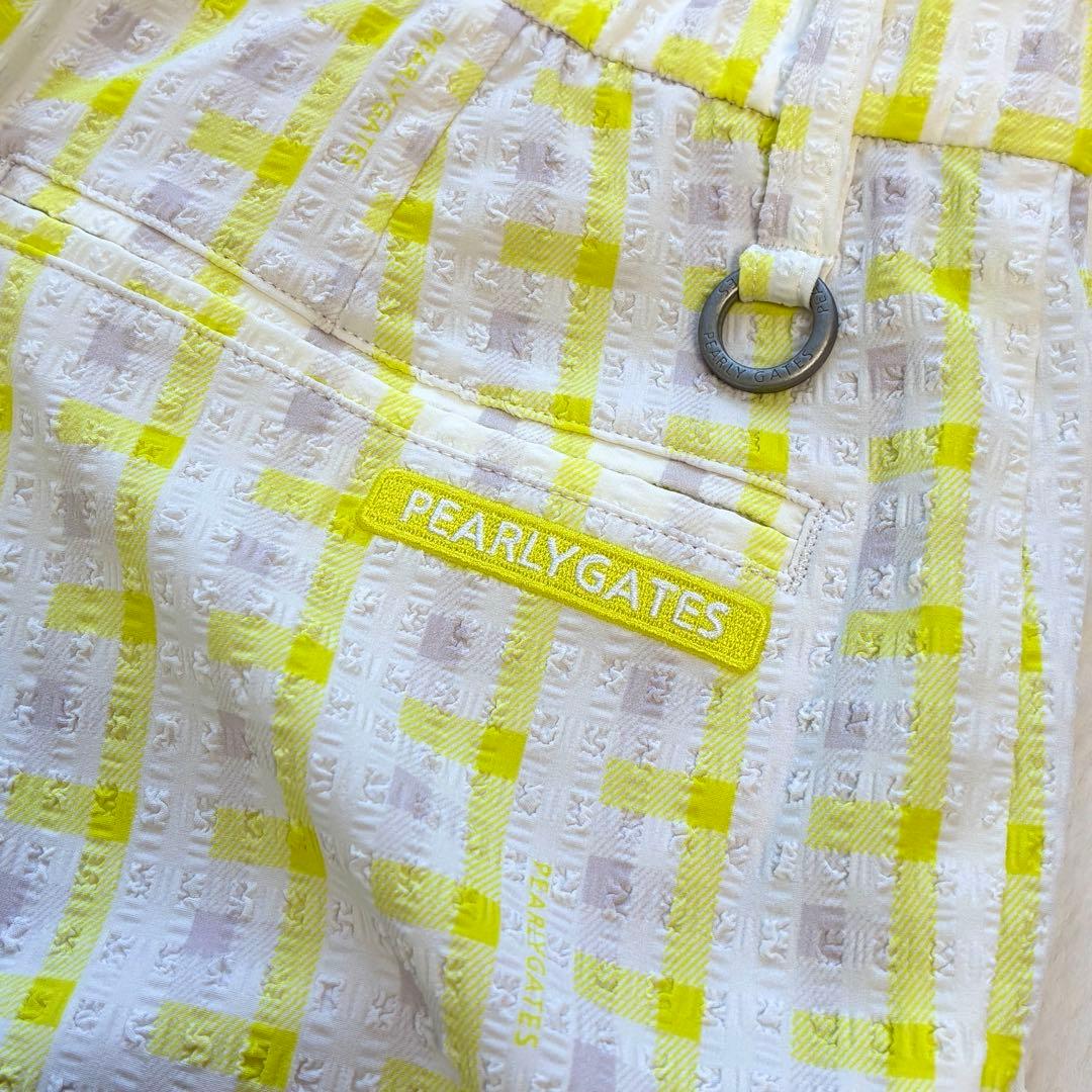 美品 PEARLY GATESストレッチ サッカーギンガムパンツ 25春夏