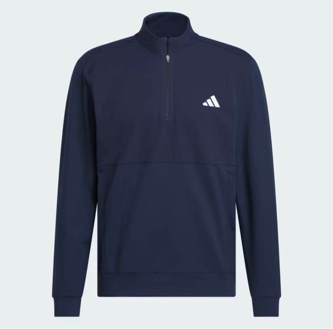 新品 adidas golf ネイビー ハーフジップジャケット M