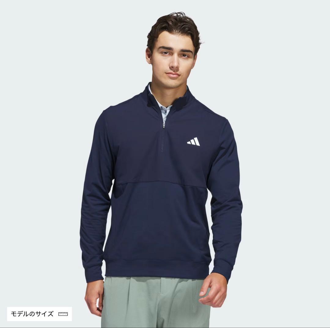 新品 adidas golf ネイビー ハーフジップジャケット M