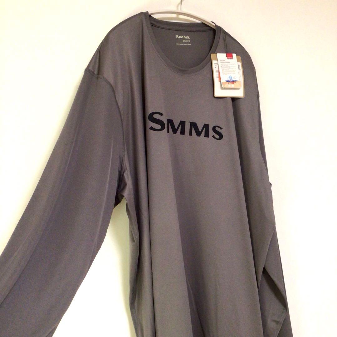 新品 Simms シムス ロングTシャツ Tech Tee 灰 大きめ3XL