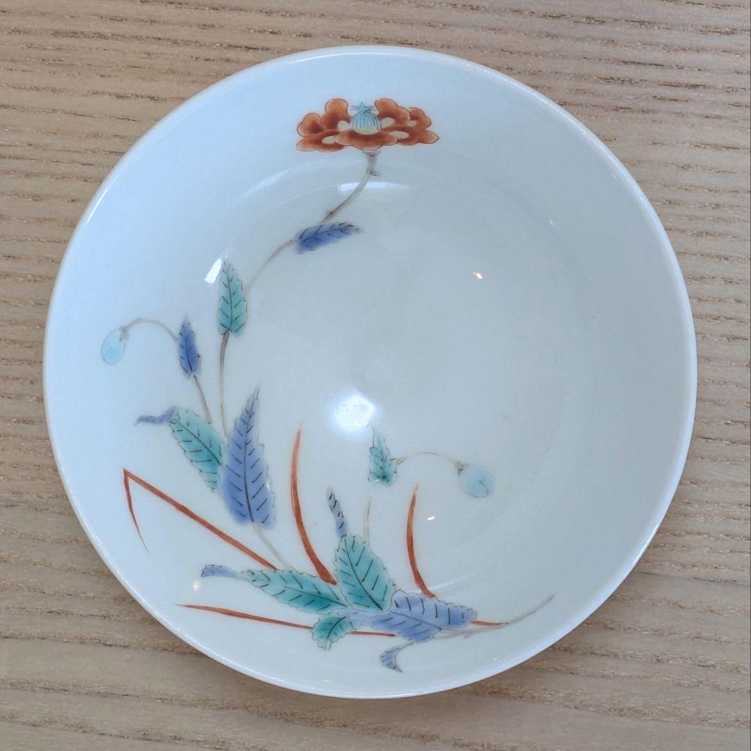 江戸期　古伊万里　色絵柿右衛門　花文　茶碗　小鉢