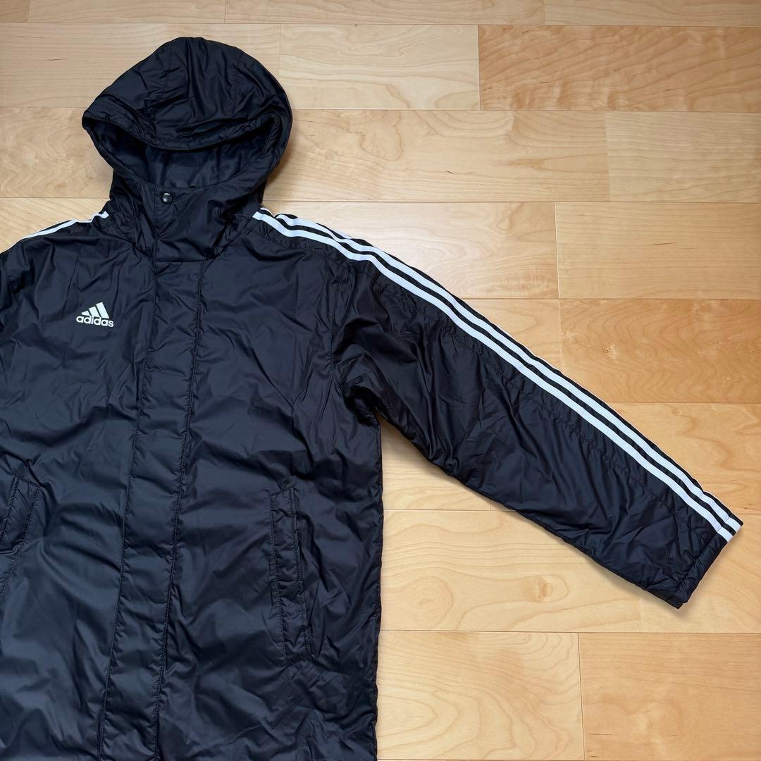 adidas ベンチコート　中綿コート　スーパーロング　防寒　黒ブラック　M新品