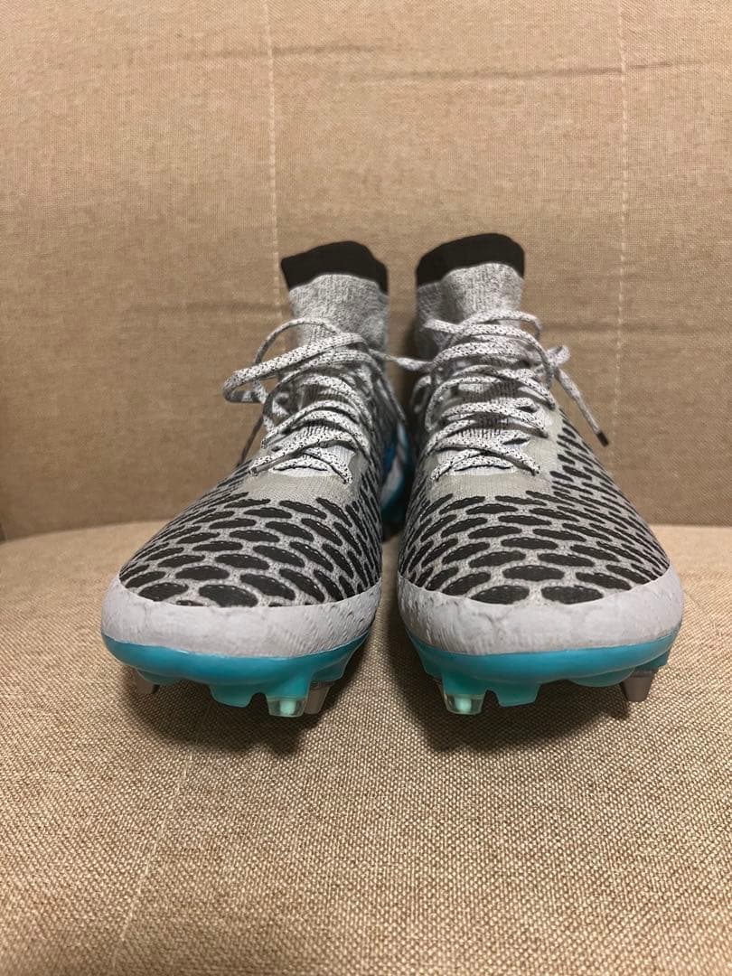 Nike サッカーシューズ スパイク ACCテクノロジー ハイカット グレー/青