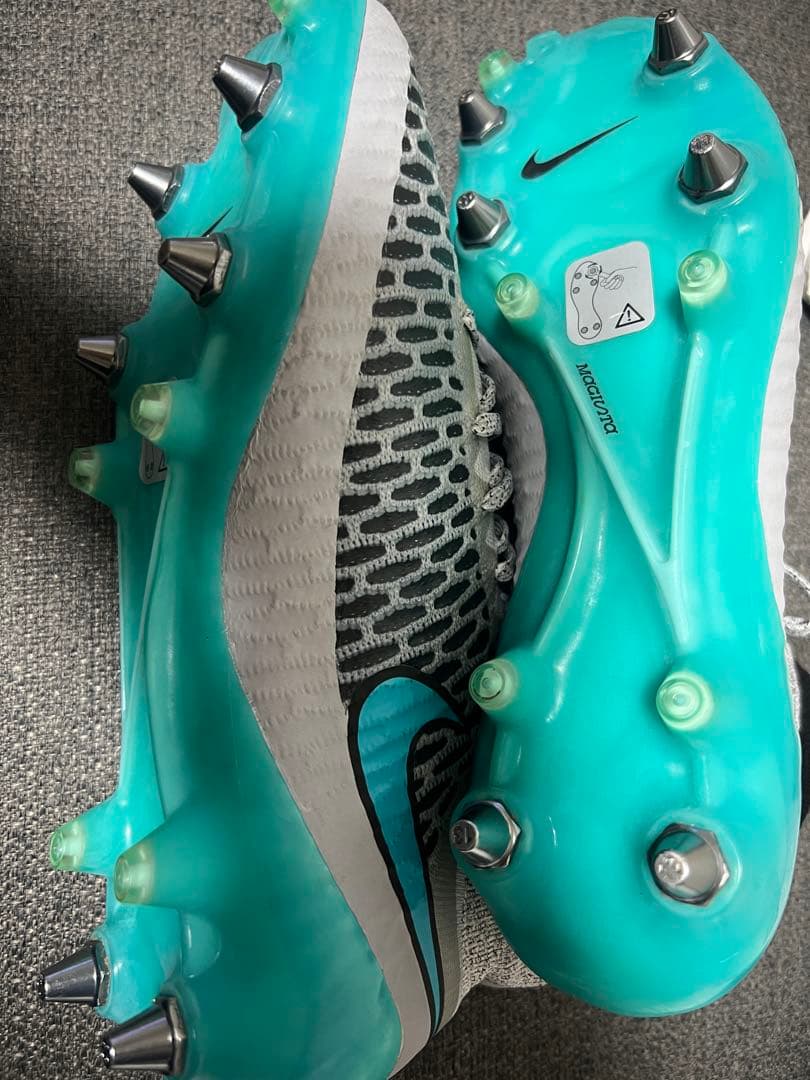 Nike サッカーシューズ スパイク ACCテクノロジー ハイカット グレー/青