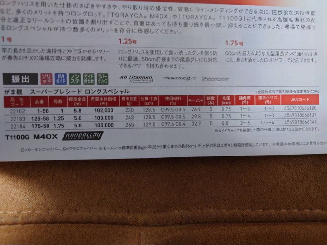 スーパープレシードロングスペシャル1.25号58