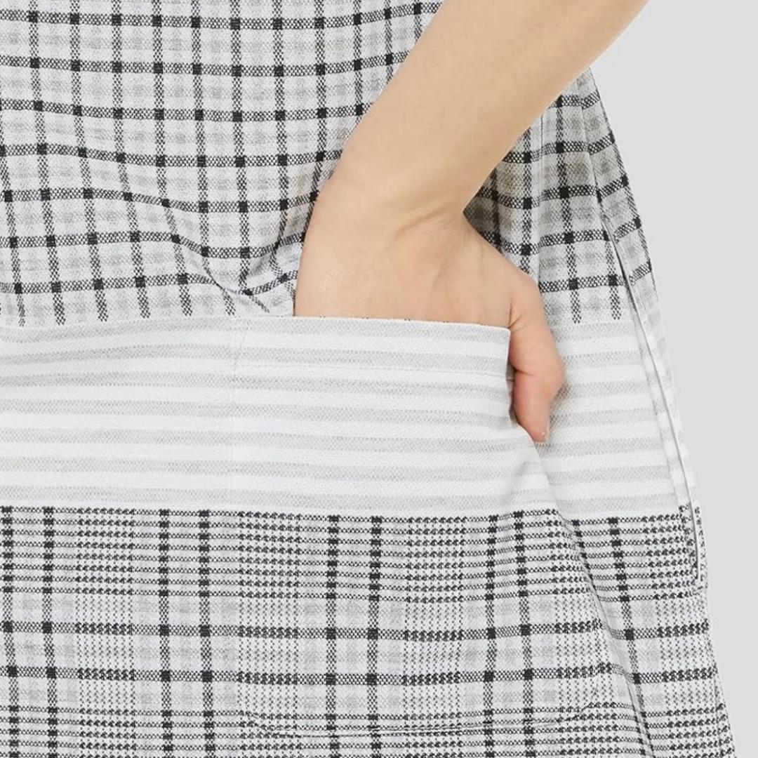 新品 パーリーゲイツ パッチワークパネル鹿の子 ワンピース