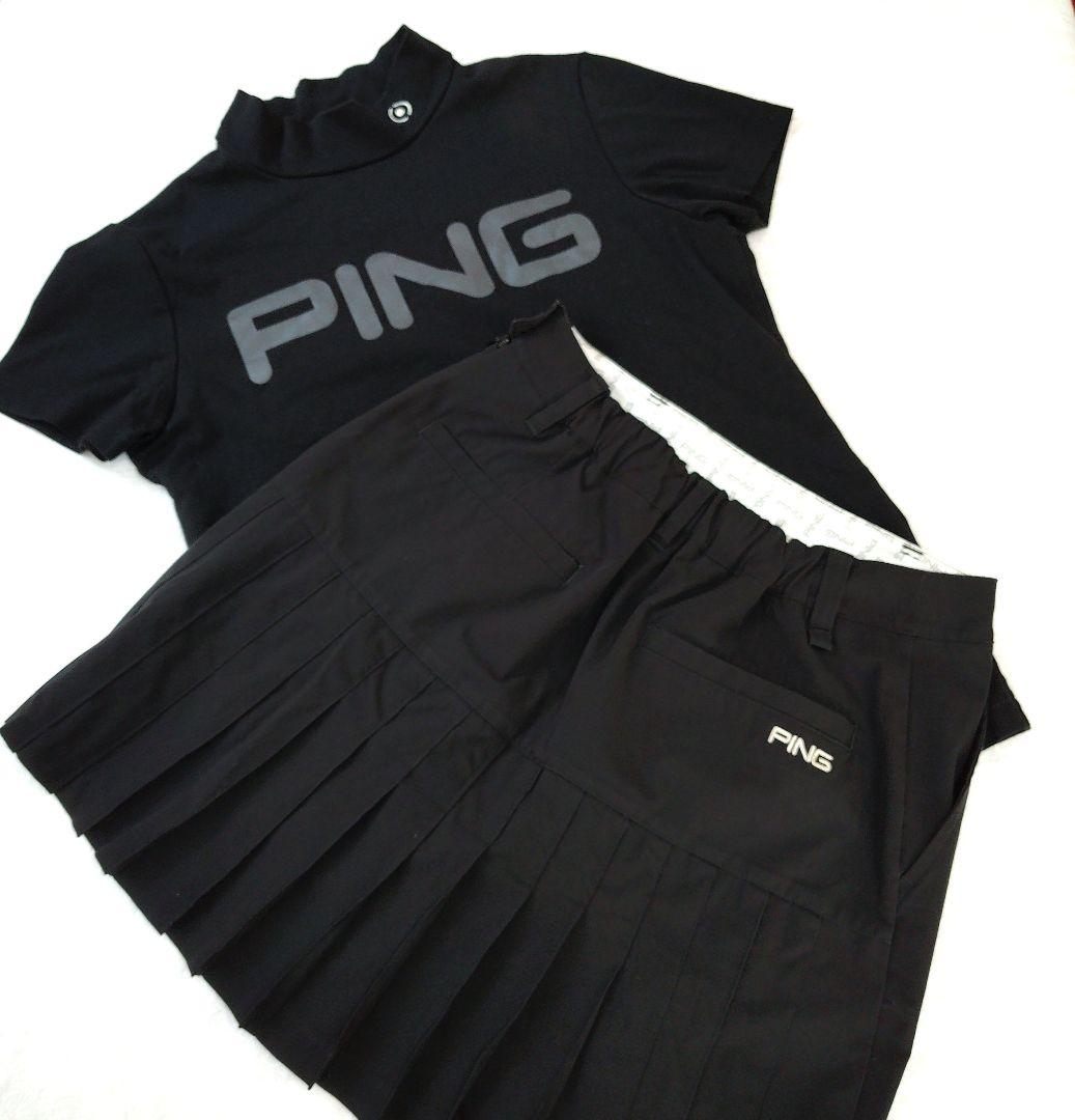 PING レディースゴルフウェア L ゆったり セット売り 黒 モノトーンコーデ