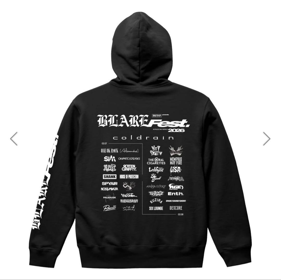 BLARE FEST. 2026 フード付きパーカー XL ブラック