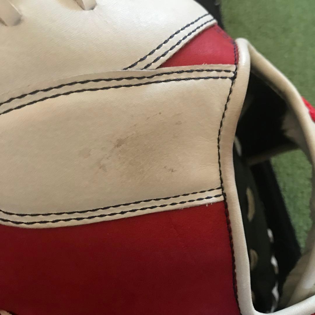 16日掲載終了！オーダーSlugger 軟式グローブ 赤/白 収納袋付き