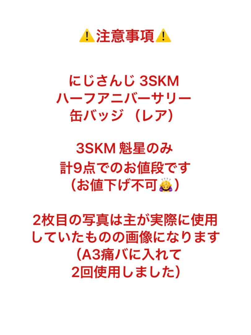 にじさんじ 3SKM ハーフアニバーサリー ランダム缶バッジ レア 魁星 9点③