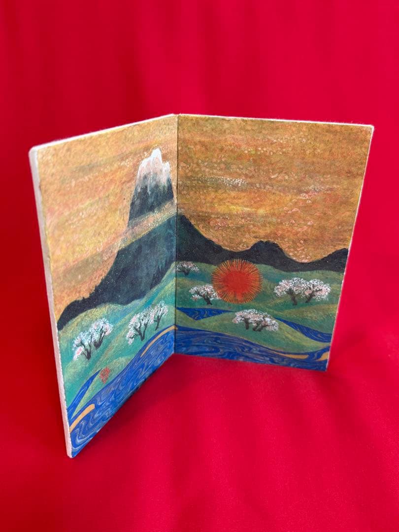 中井智子 ★☆ ときしらぬ ミニ屏風 2013年 日本画 絵画 画家 インテリア