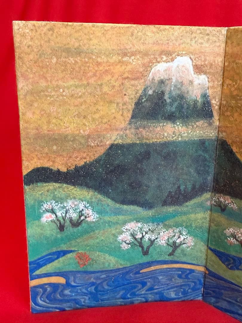 中井智子 ★☆ ときしらぬ ミニ屏風 2013年 日本画 絵画 画家 インテリア