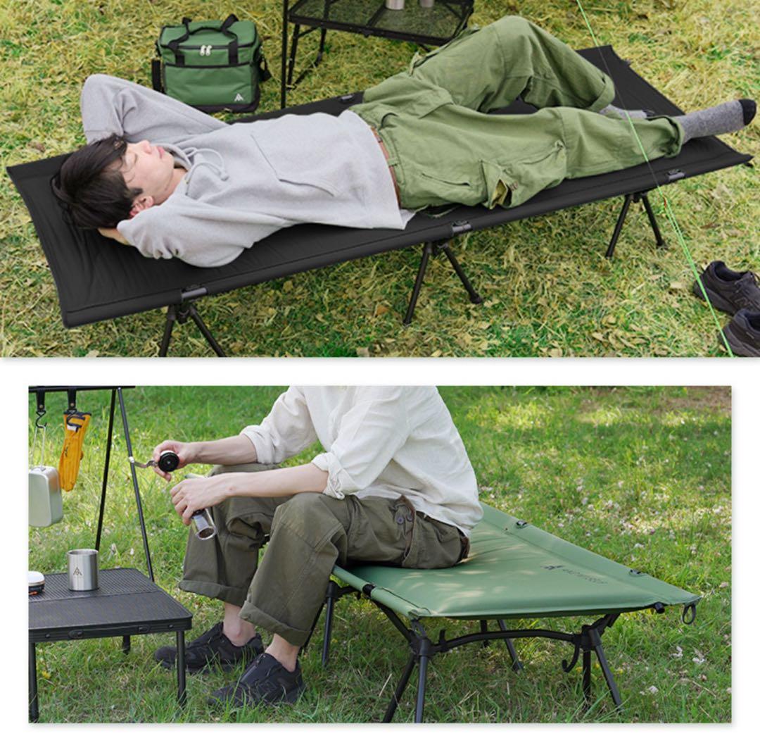 【定価29,800円】コット マット付き フォールディングコット 黒