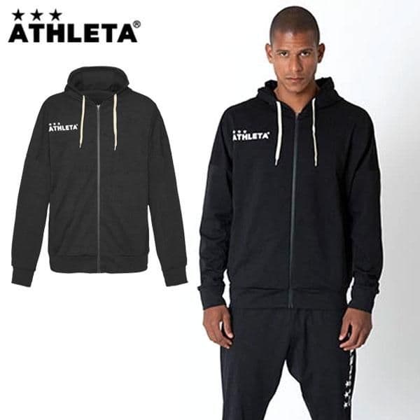 新品ATHLETAジャガードスウェットzipパーカーパンツ上下セット黒