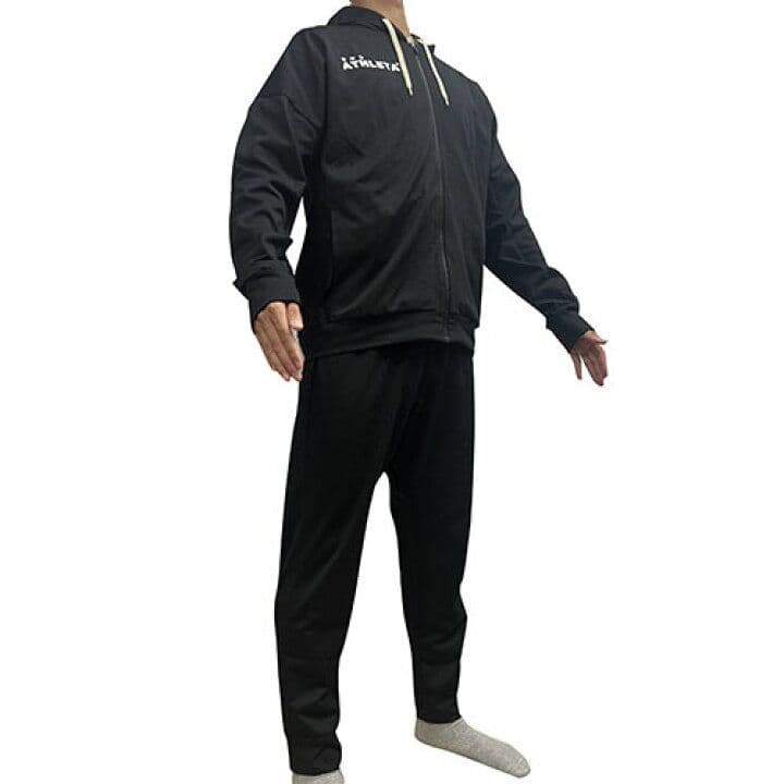 新品ATHLETAジャガードスウェットzipパーカーパンツ上下セット黒