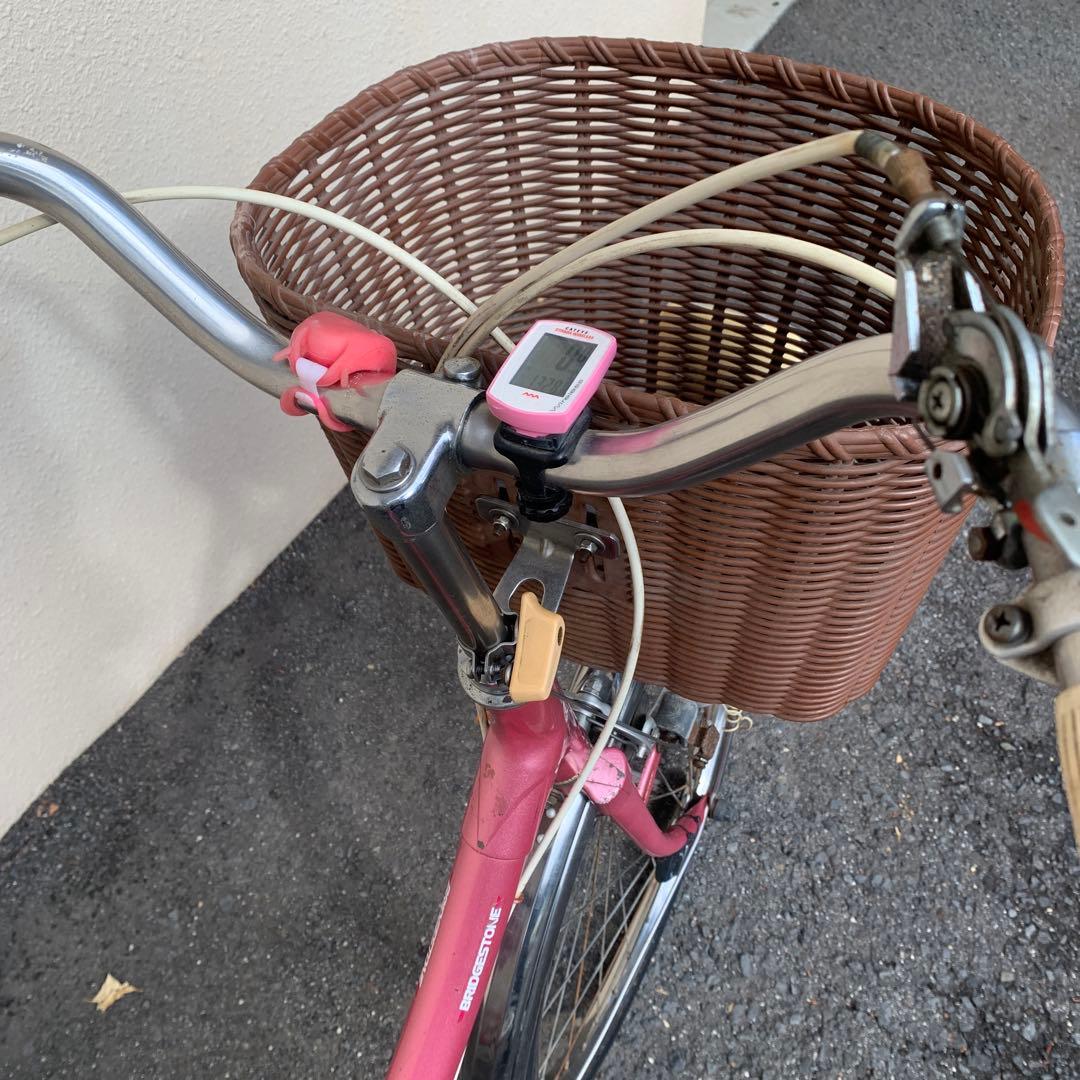 BRIDGESTONE シティサイクル ピンク バスケット付き