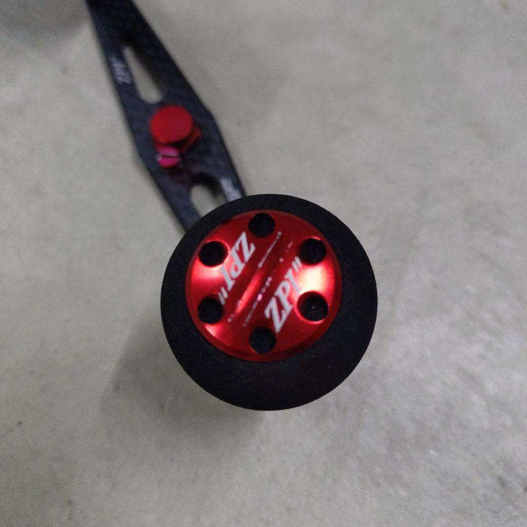 ZPI ベイトリールカーボンハンドル 110ｍｍ　レッド/ブラック