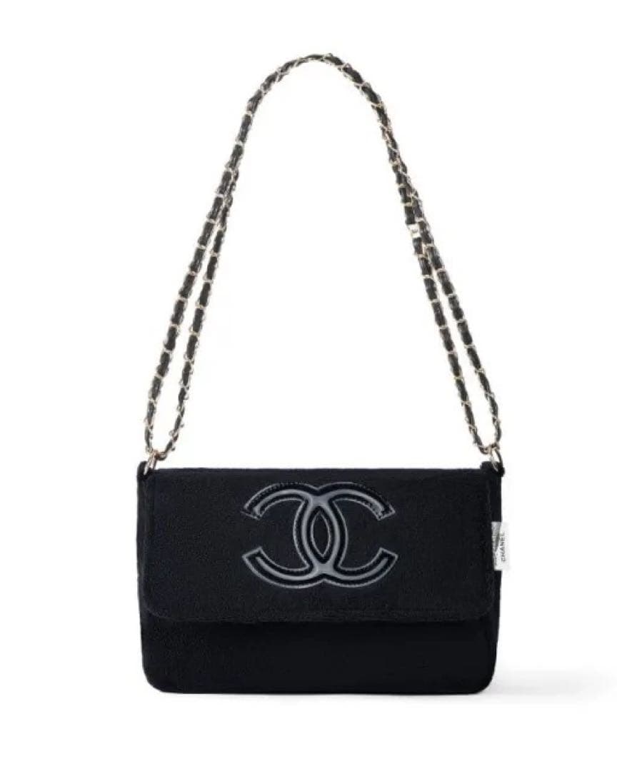 く*ー様 CHANEL シャネル ミニバッグ ポーチ ブラック×ブラックロゴ チ