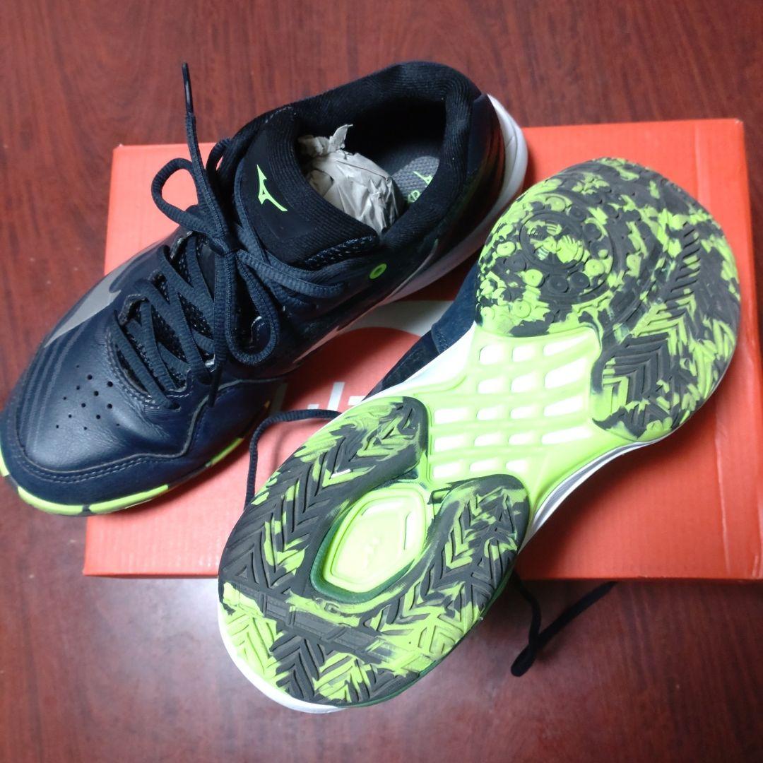 Mizuno バドミントンシューズ 25.0cm ネイビー/グリーン