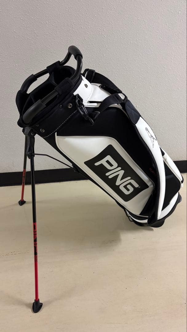 PING キャディバッグ ホワイト・ブラック　ワンポケット