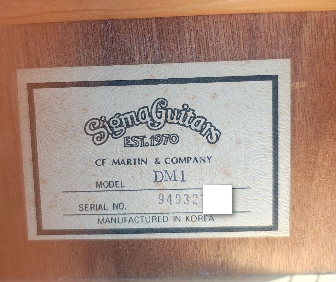 超美品 Sigma Guitars by Martin DM-1 PU付 HC付