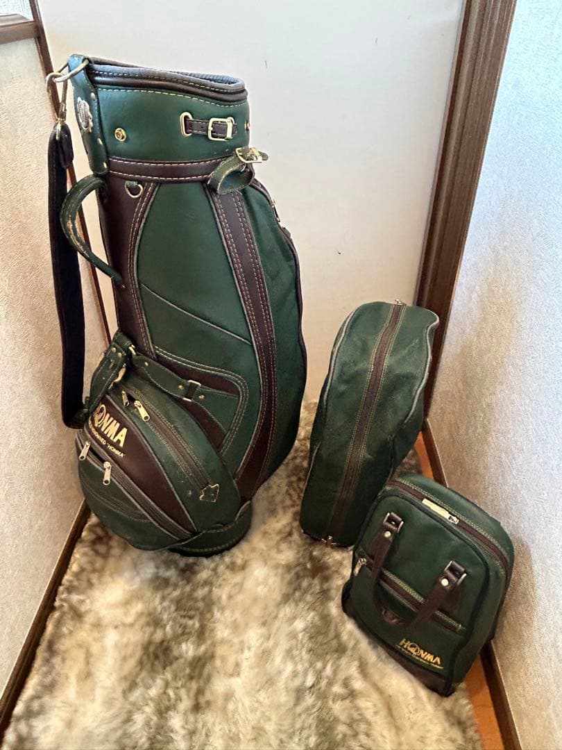 希少 本革 HONMA キャディバック シューズケースカートタイプ ゴルフバック