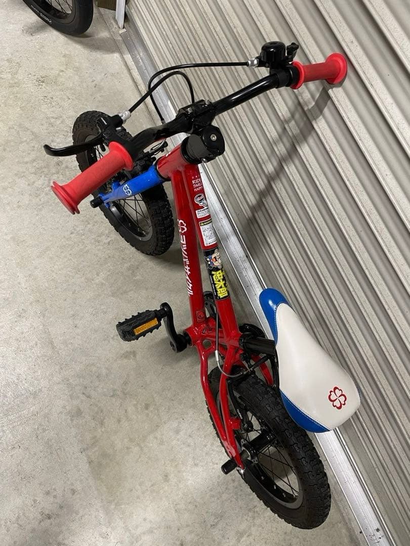 【Popi】ヨツバサイクル　14インチ レッド/ブルー