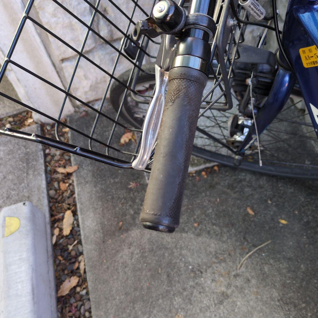 ブリヂストン シティサイクル 青 前バスケット付き