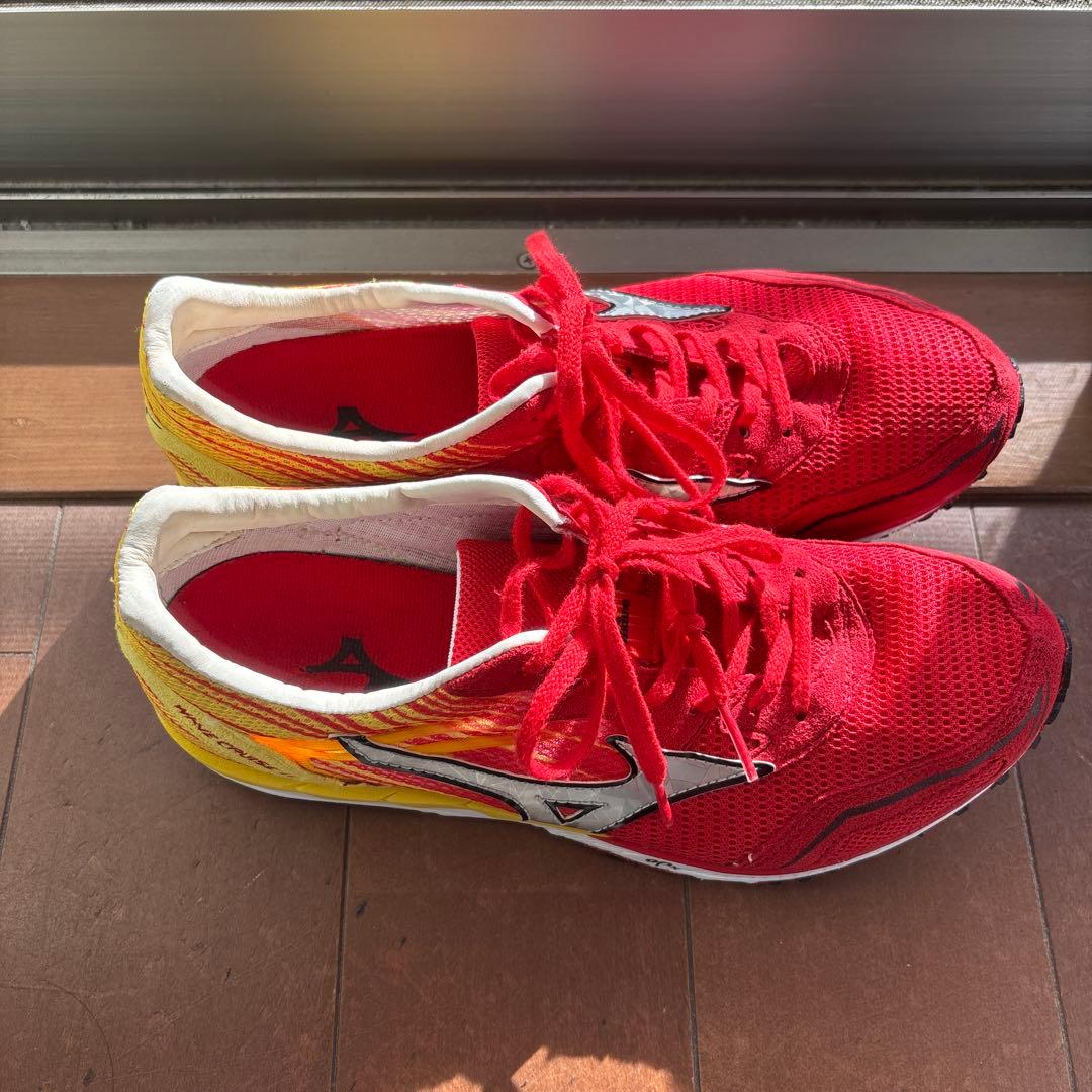 Mizuno 陸上競技用シューズ レッド/イエロー　25cm