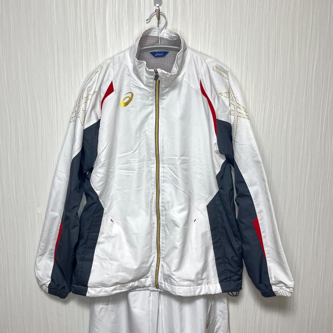 アシックス ジャージ 上下セット S　メンズ　セットアップ　白
