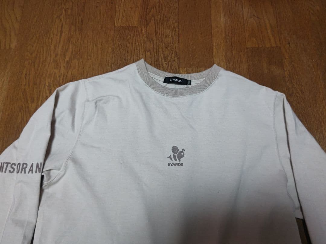 8yards 長袖Tシャツ サイズS-M ベージュ系 ハチヤーズ トレーナー