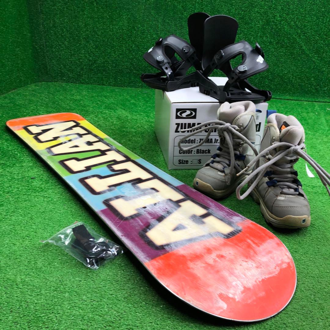 宝-625 子供用スノーボードセット 105cm ビンディング新品 wax塗布有
