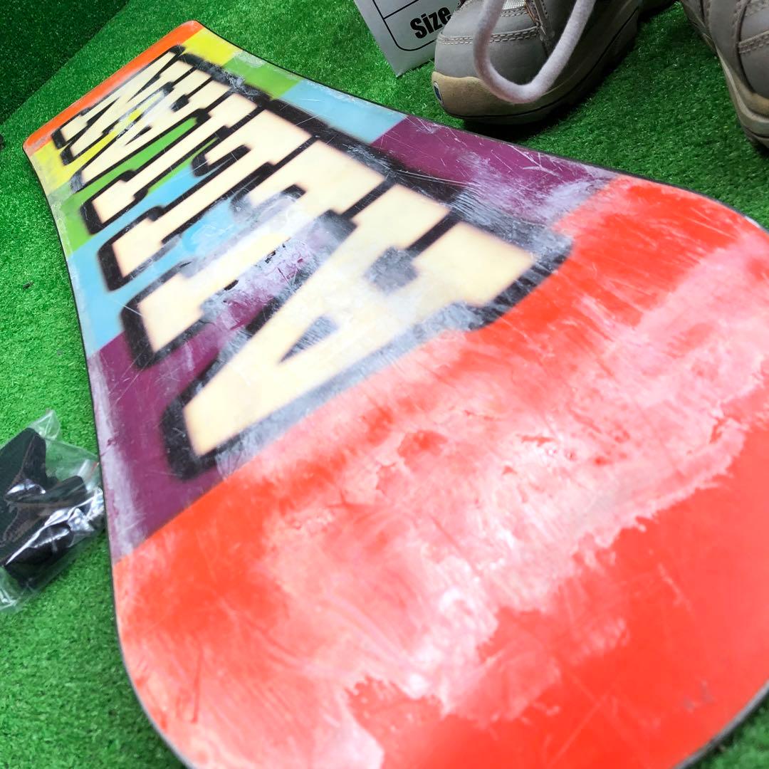 宝-625 子供用スノーボードセット 105cm ビンディング新品 wax塗布有