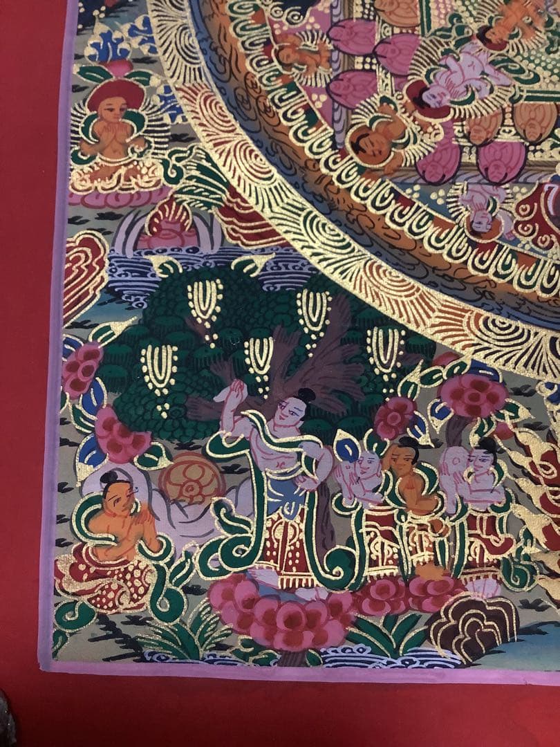 《 チベット密教　新品　1点物 》 手描き　曼荼羅　仏陀　釈迦　仏画　仏教　f8
