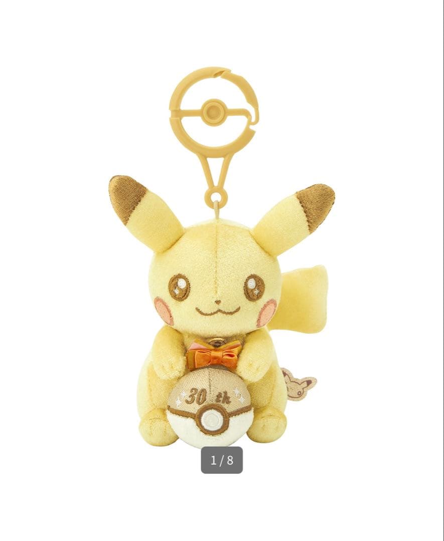 30周年記念　ピカピカ！ピカチュウ　ぬいぐるみ　マスコット　アクリルブロック