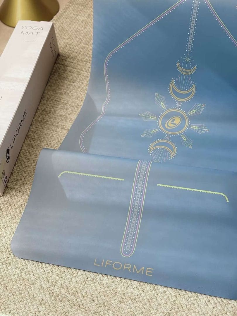 LIFORME ヨガマット 青 収納バッグ付き