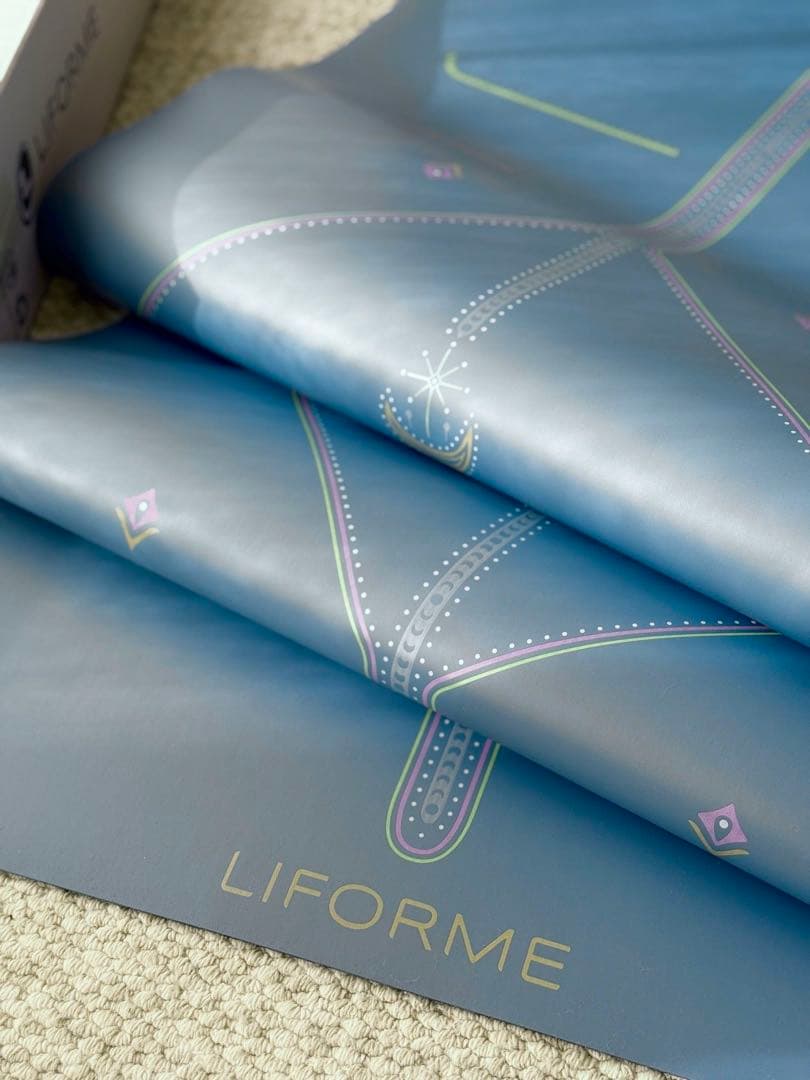 LIFORME ヨガマット 青 収納バッグ付き