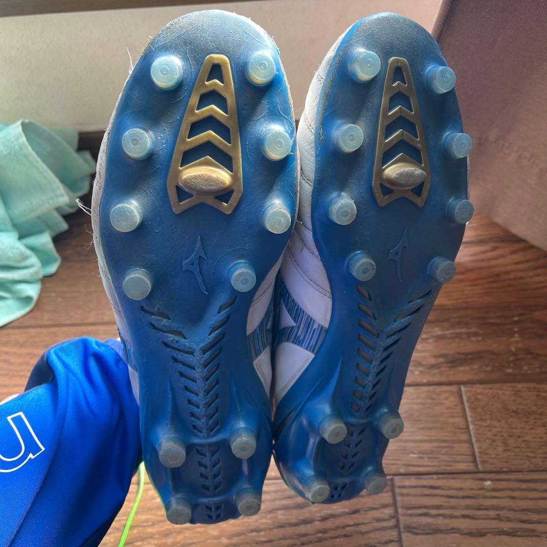 Mizuno サッカーシューズ スパイク ホワイト/ブルー 値下げ交渉可能
