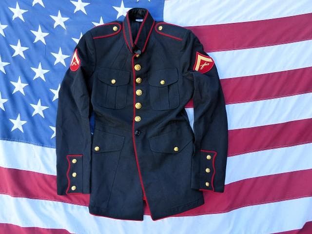米軍実物 USMC ブルードレス ジャケット　40L　DB72
