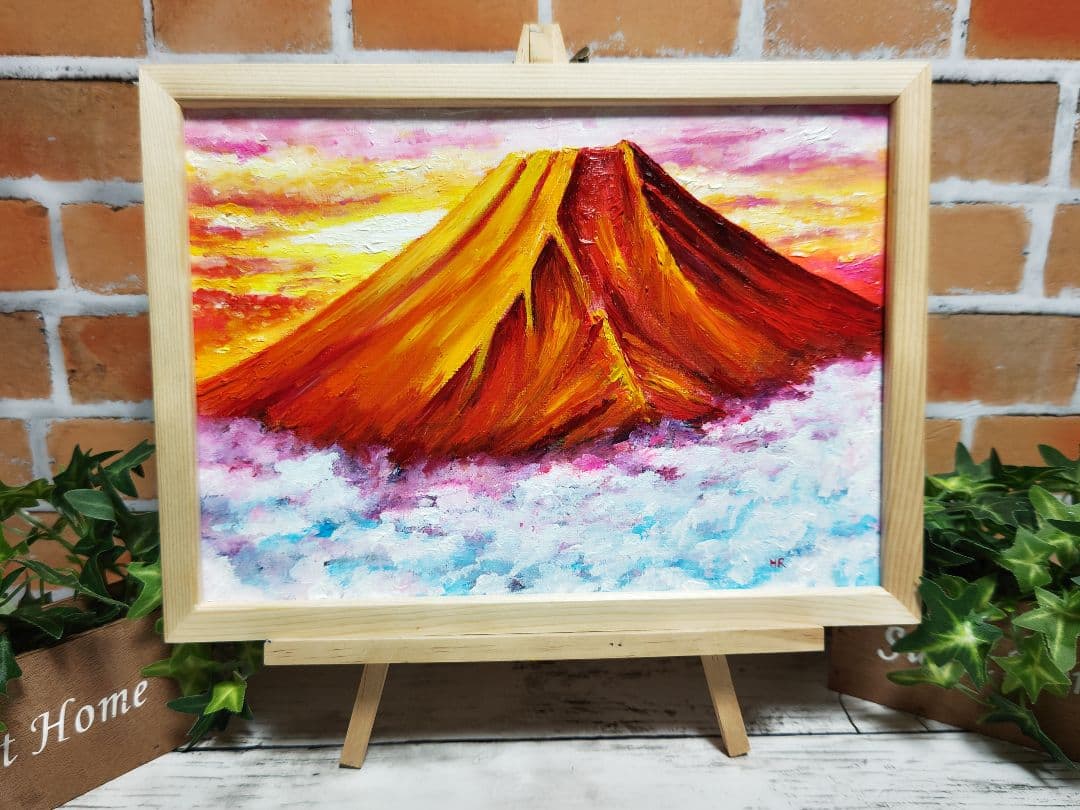 油絵 絵画【赤富士】