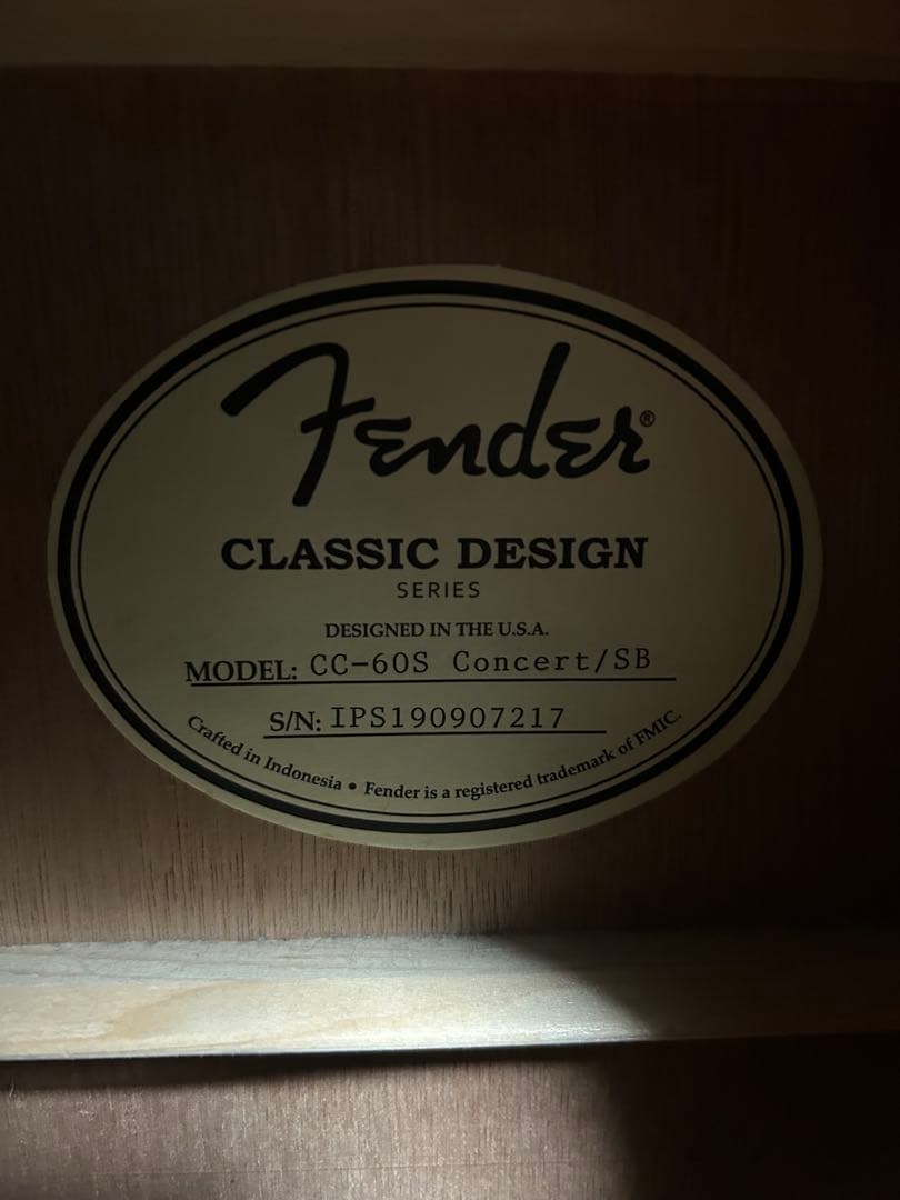 Fender CC-60S Concert/SB アコースティックギター