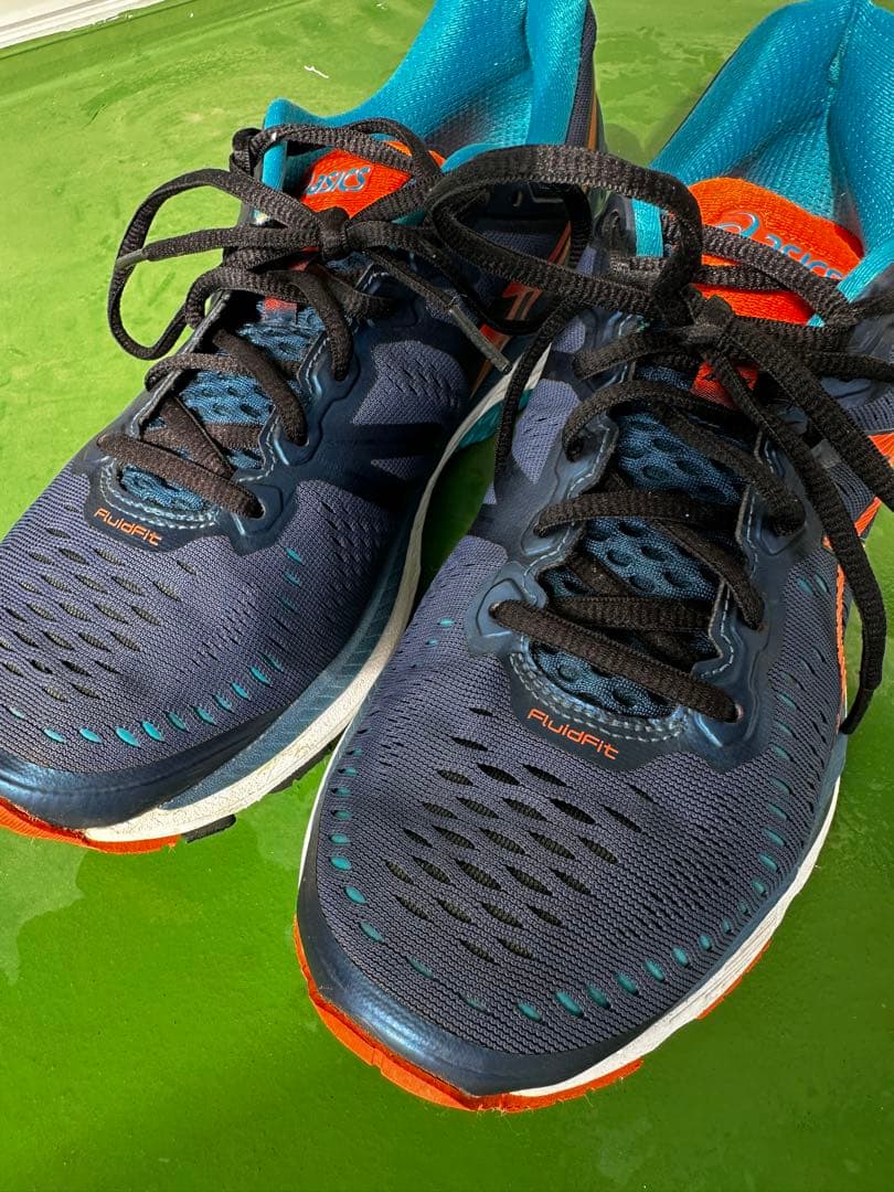 ASICS ランニングシューズ ゲルカヤノ　ネイビー/オレンジ　26.5cm
