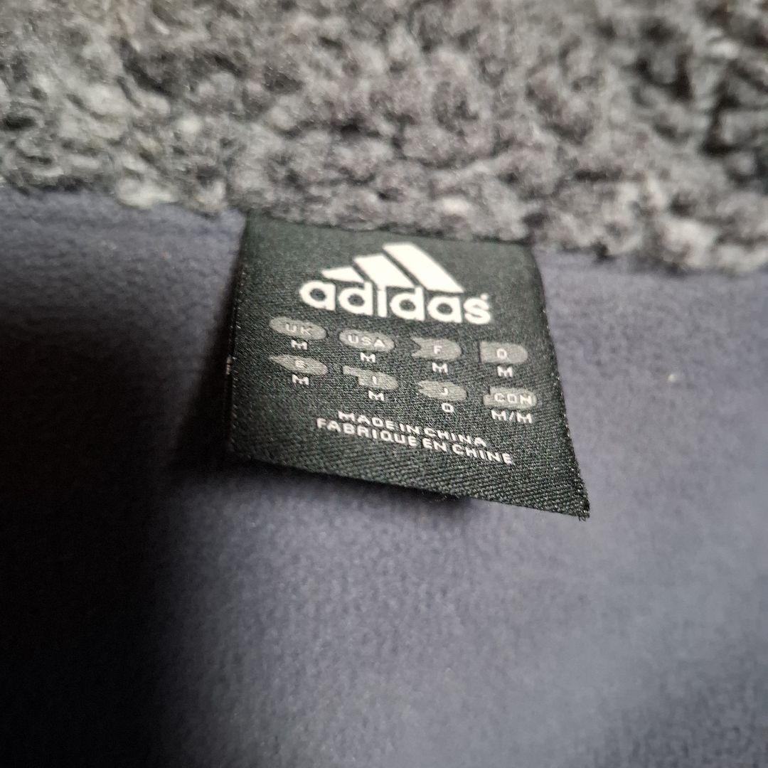 adidas ブラック ベンチコート フード付き
