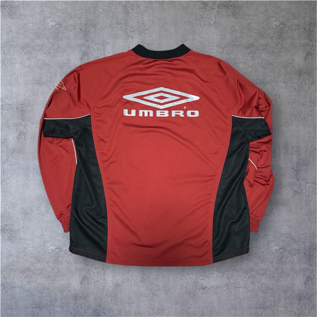 UMBRO アンブロ ピステ 赤黒 ビッグロゴ 00s ナイロン L相当