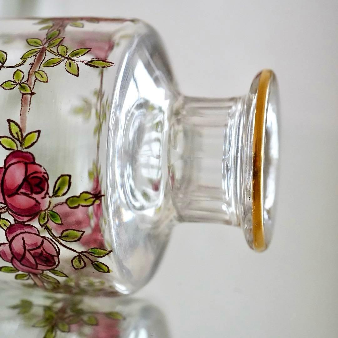 極希少 オールドバカラBACCARAT 香水瓶 M 薔薇エナメル彩 ルビーの指輪