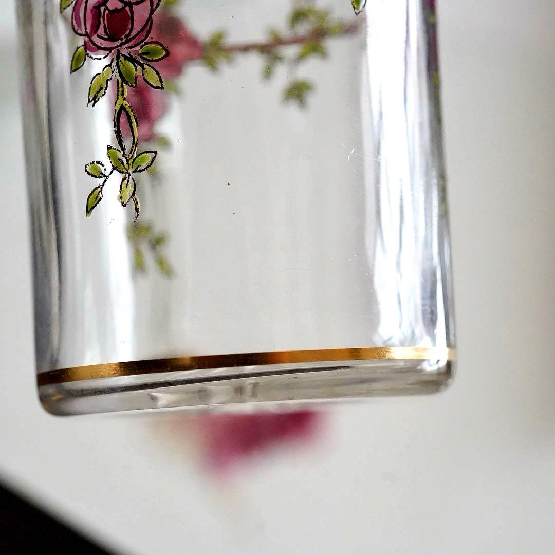 極希少 オールドバカラBACCARAT 香水瓶 M 薔薇エナメル彩 ルビーの指輪