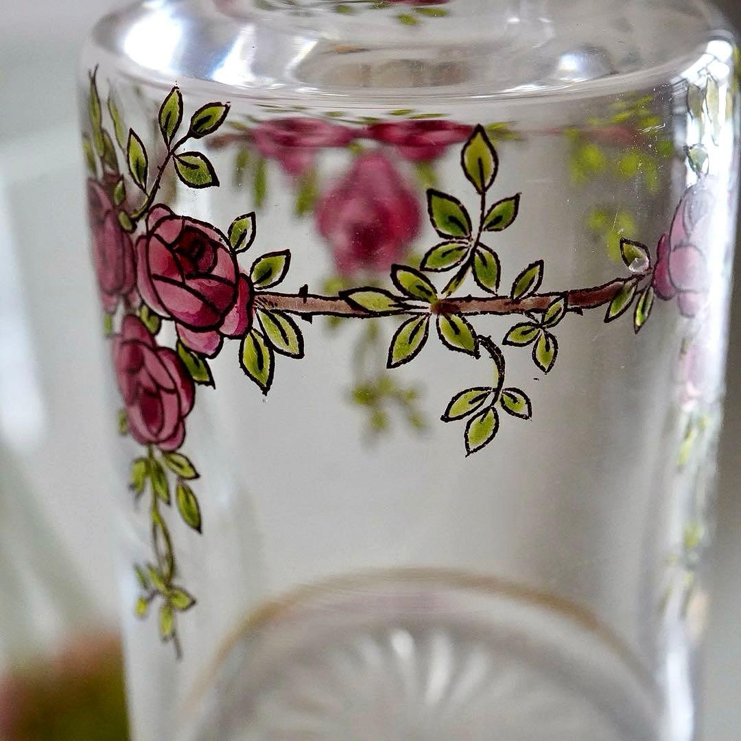 極希少 オールドバカラBACCARAT 香水瓶 M 薔薇エナメル彩 ルビーの指輪