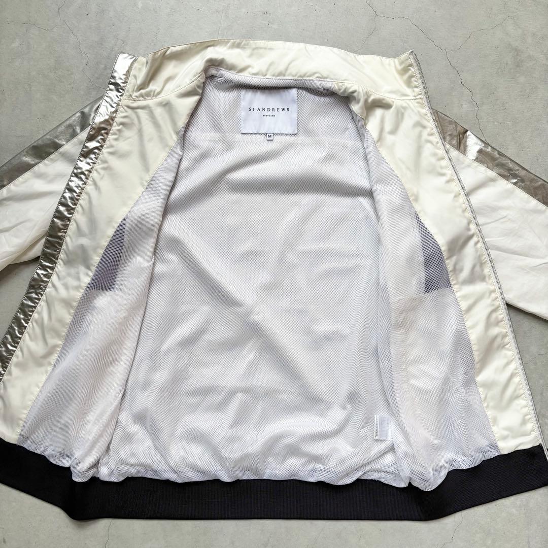 St ANDREWS ナイロン裏地メッシュ ダブルジップジャケット ロゴ M