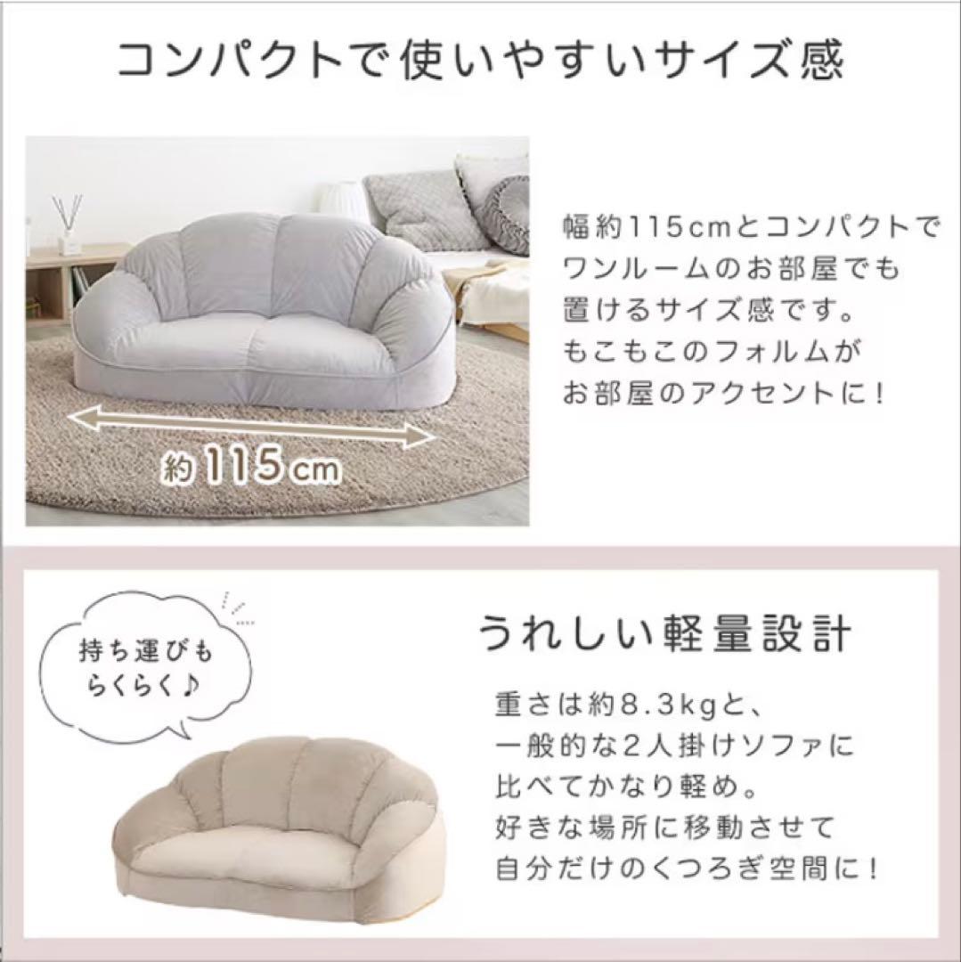 2月末まで値下げ　2人掛けローソファ ベージュ