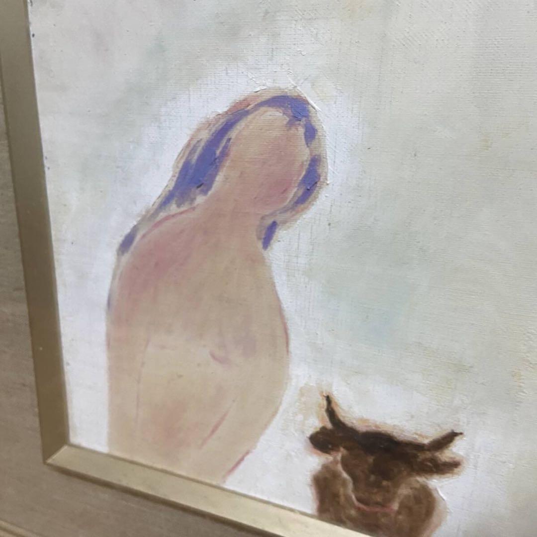 旅純心」佐藤宣宏 油彩抽象画 F8号　額装66cm58cm